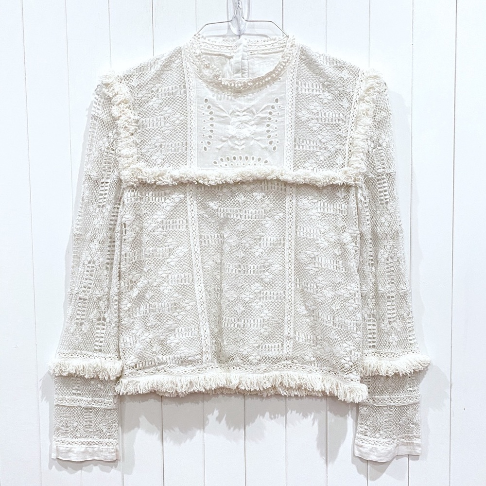 LoveShackFancy 🤍 Eyelet Fringe Top